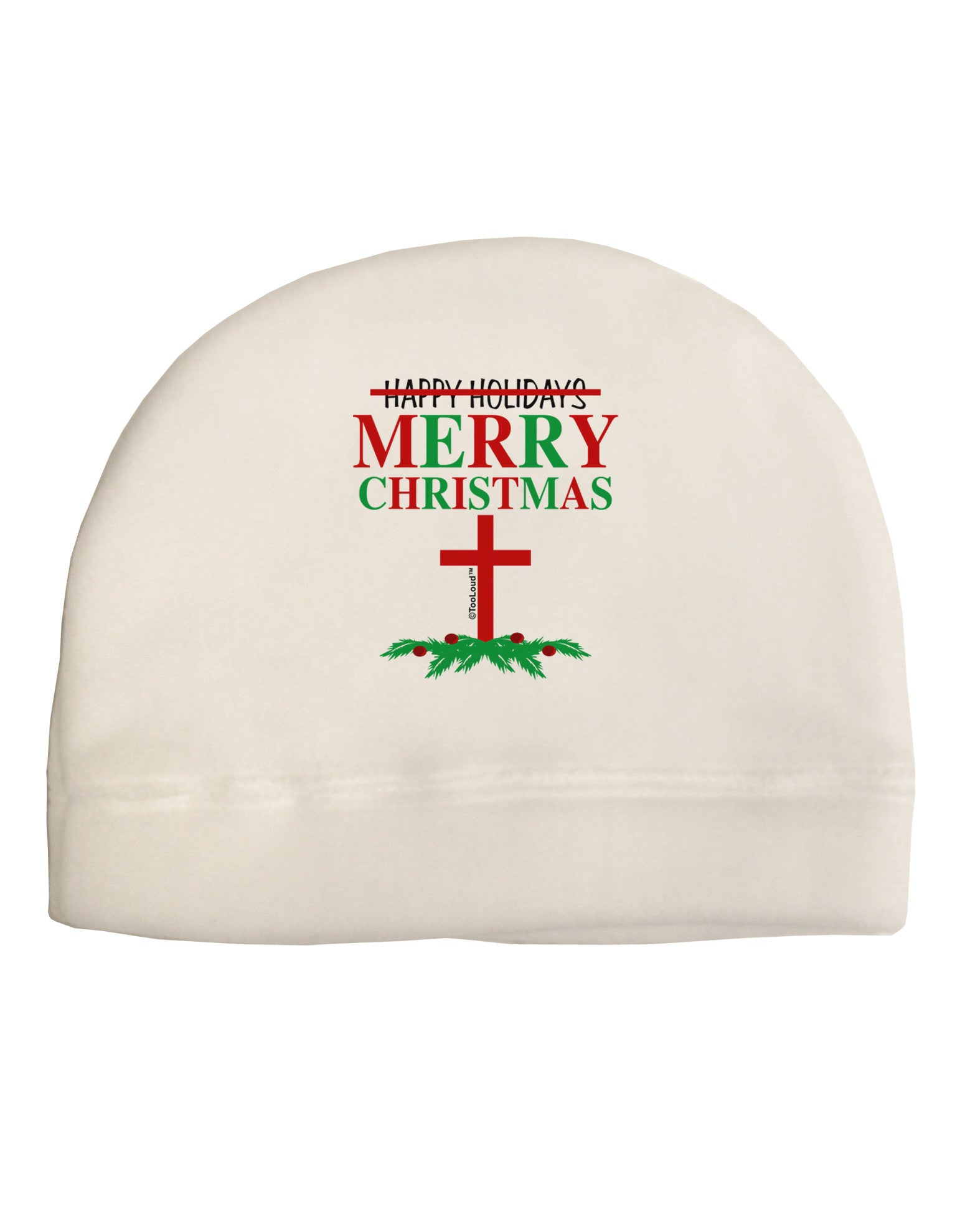 No Happy Holidays, Merry Christmas Adult Fleece Beanie Cap Hat-Beanie-TooLoud-White-One-Size-Fits-Most-Davson Sales