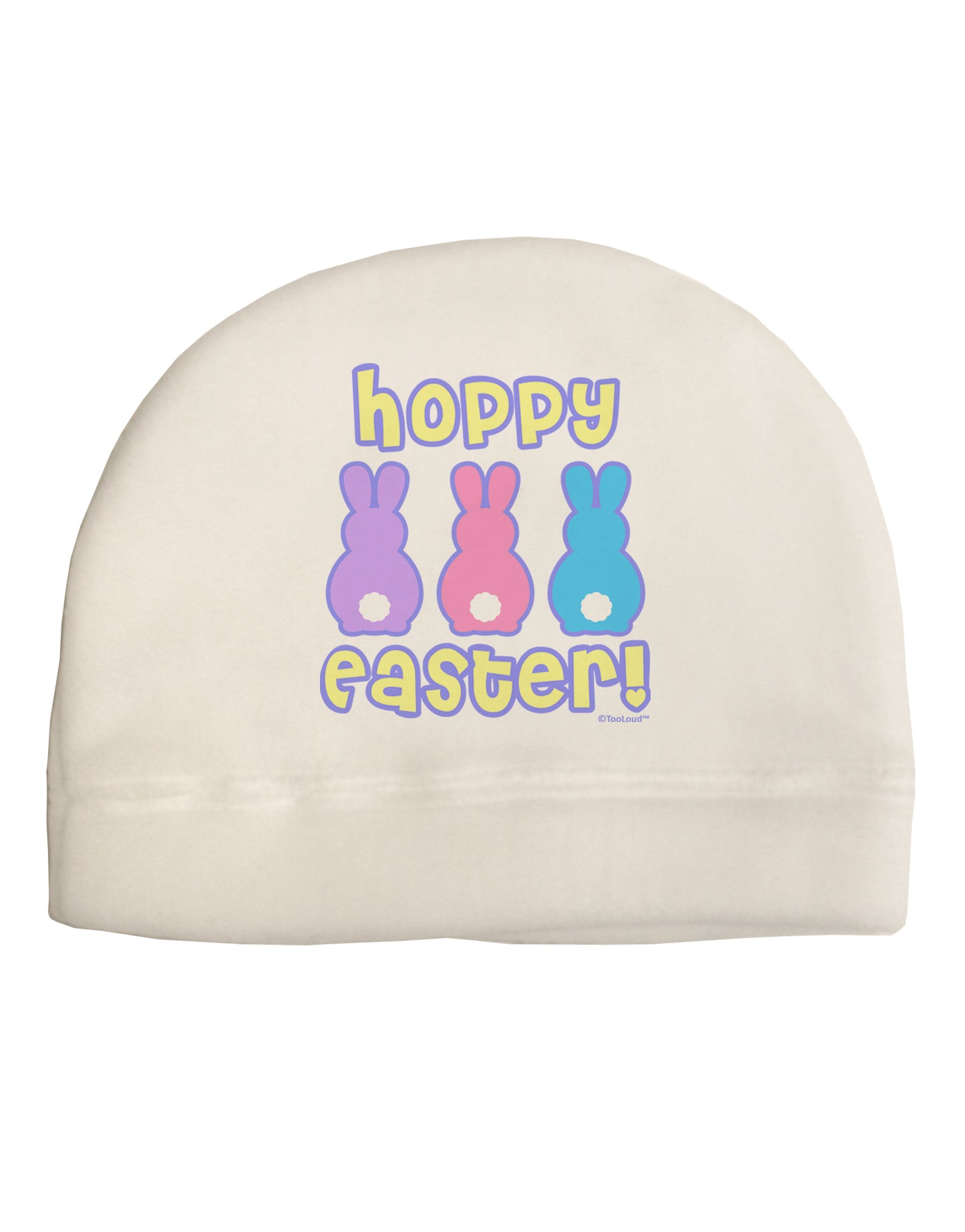 Three Easter Bunnies - Hoppy Easter Adult Fleece Beanie Cap Hat by TooLoud-Beanie-TooLoud-White-One-Size-Fits-Most-Davson Sales
