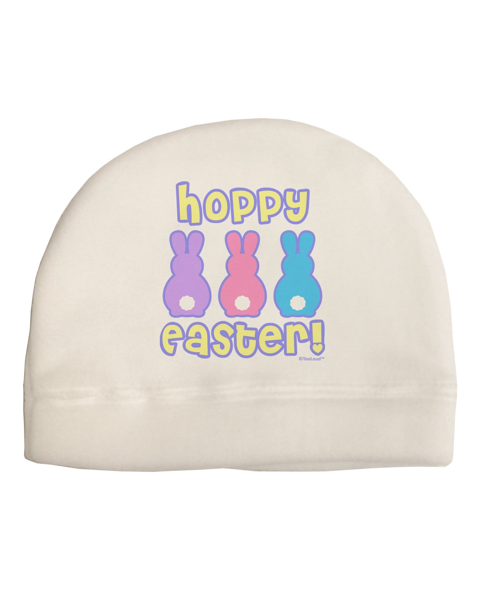 Three Easter Bunnies - Hoppy Easter Adult Fleece Beanie Cap Hat by TooLoud-Beanie-TooLoud-White-One-Size-Fits-Most-Davson Sales