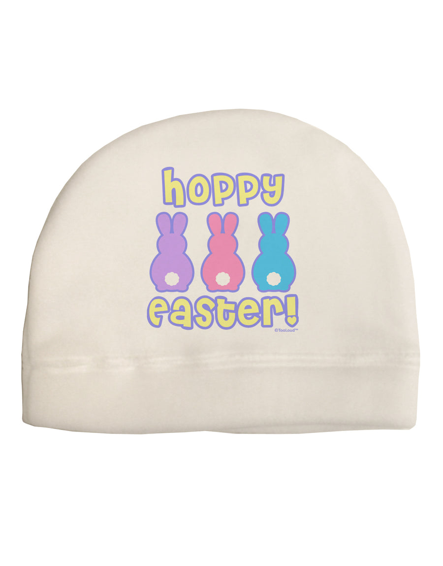 Three Easter Bunnies - Hoppy Easter Adult Fleece Beanie Cap Hat by TooLoud-Beanie-TooLoud-White-One-Size-Fits-Most-Davson Sales