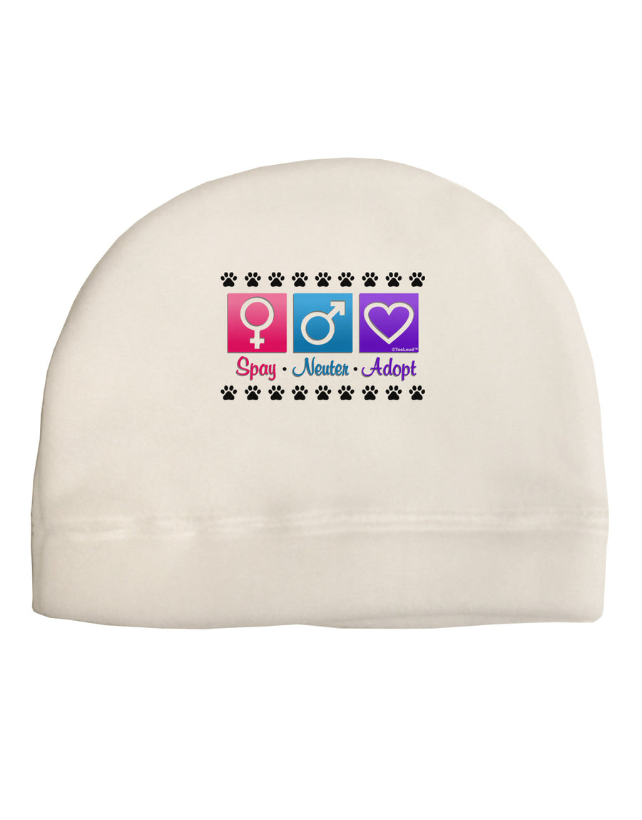 Spay Neuter Adopt Adult Fleece Beanie Cap Hat-Beanie-TooLoud-White-One-Size-Fits-Most-Davson Sales