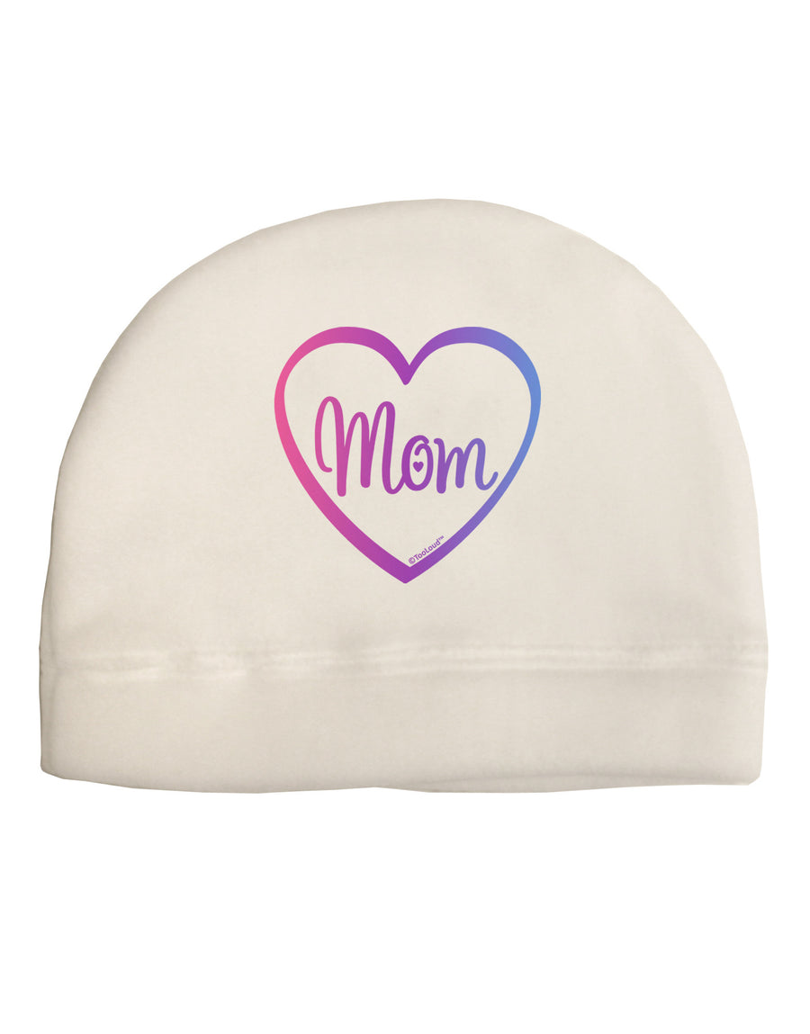 Mom Heart Design - Gradient Colors Adult Fleece Beanie Cap Hat by TooLoud-Beanie-TooLoud-White-One-Size-Fits-Most-Davson Sales