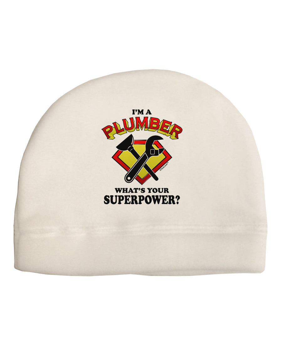 Plumber - Superpower Adult Fleece Beanie Cap Hat-Beanie-TooLoud-White-One-Size-Fits-Most-Davson Sales