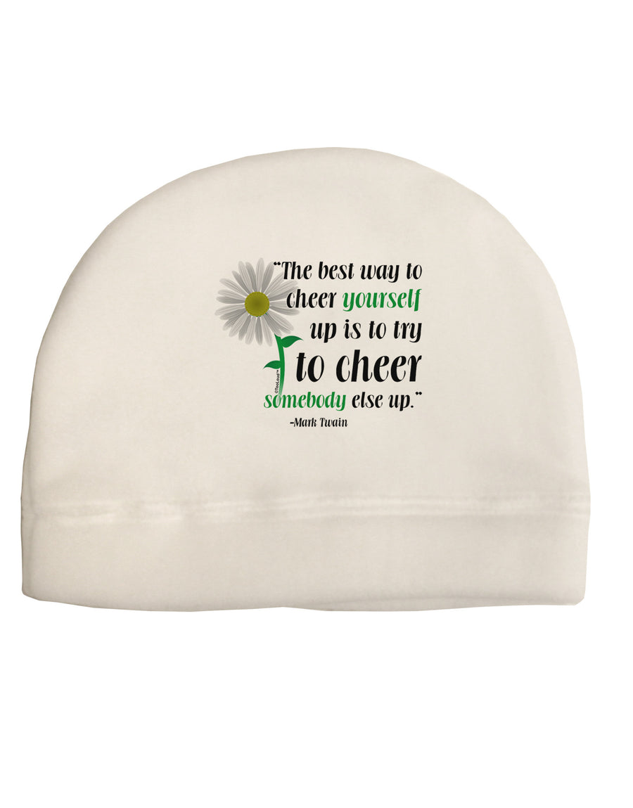 Cheer Yourself Up Mark Twain Child Fleece Beanie Cap Hat-Beanie-TooLoud-White-One-Size-Fits-Most-Davson Sales