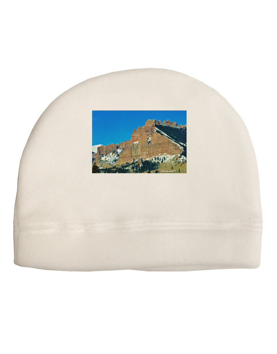 Colorado Snowy Mountains Adult Fleece Beanie Cap Hat-Beanie-TooLoud-White-One-Size-Fits-Most-Davson Sales