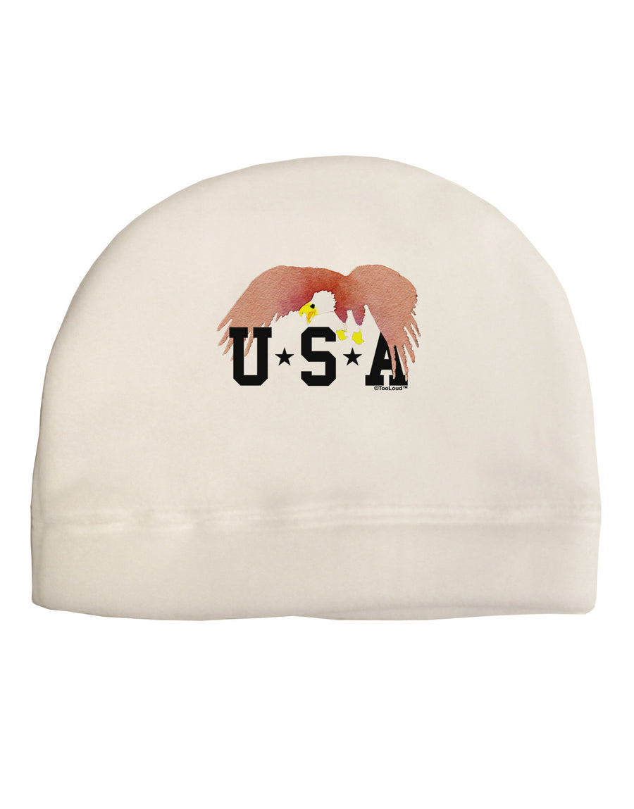 Bald Eagle USA Adult Fleece Beanie Cap Hat-Beanie-TooLoud-White-One-Size-Fits-Most-Davson Sales