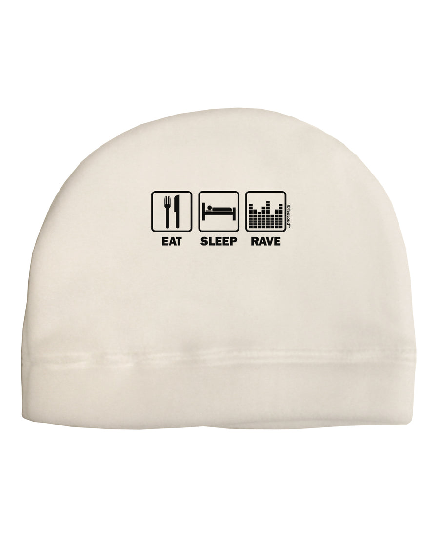 Eat Sleep Rave Adult Fleece Beanie Cap Hat by TooLoud-Beanie-TooLoud-White-One-Size-Fits-Most-Davson Sales