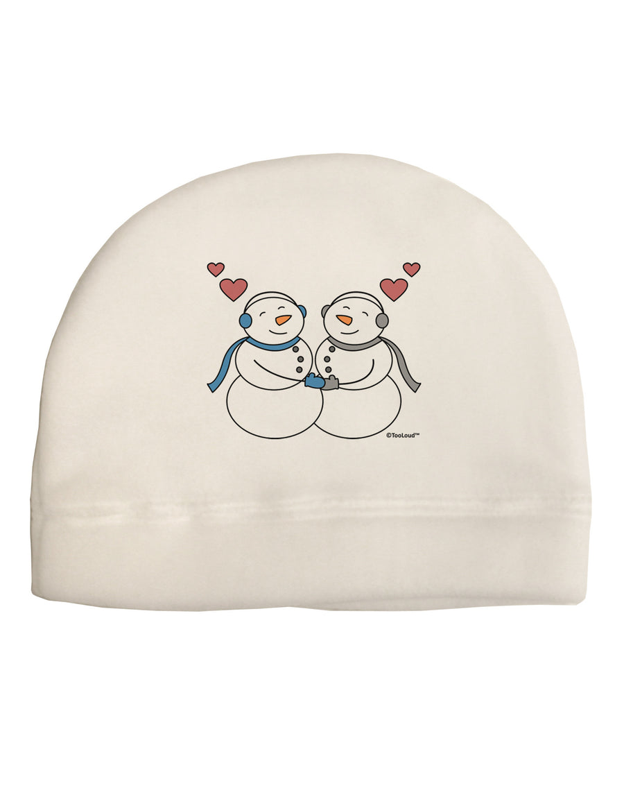 Cute Snowman Couple Child Fleece Beanie Cap Hat by TooLoud-Beanie-TooLoud-White-One-Size-Fits-Most-Davson Sales