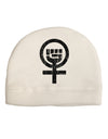 Distressed Feminism Symbol Child Fleece Beanie Cap Hat-Beanie-TooLoud-White-One-Size-Fits-Most-Davson Sales