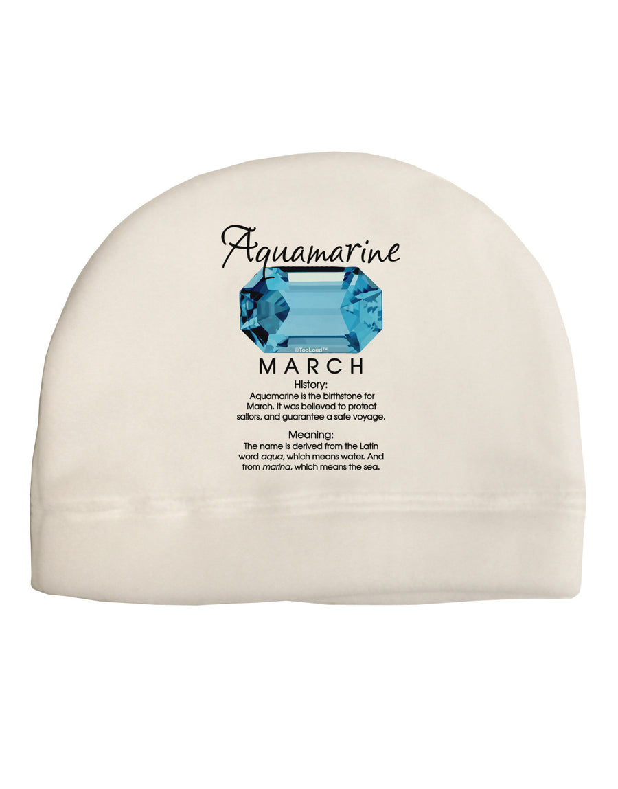 Birthstone Aquamarine Adult Fleece Beanie Cap Hat-Beanie-TooLoud-White-One-Size-Fits-Most-Davson Sales