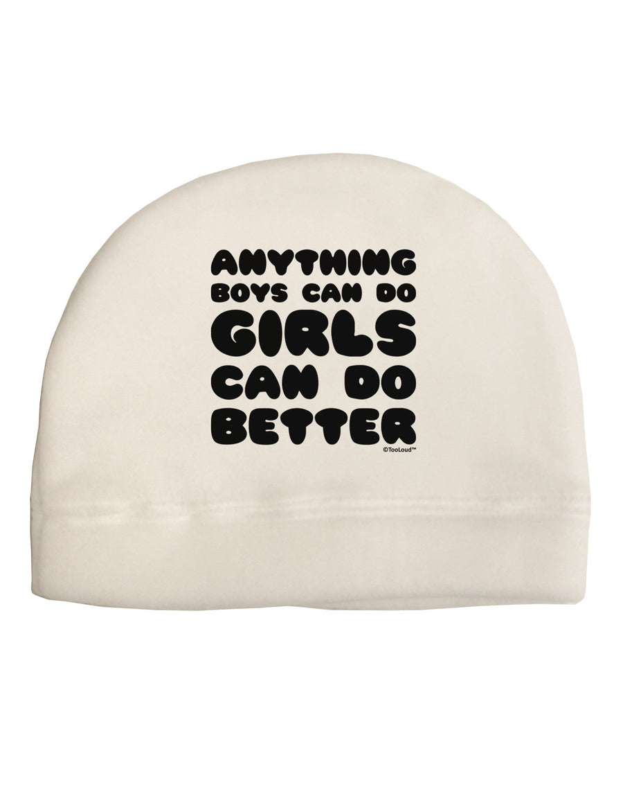 Anything Boys Can Do Girls Can Do Better Adult Fleece Beanie Cap Hat by TooLoud-Beanie-TooLoud-White-One-Size-Fits-Most-Davson Sales