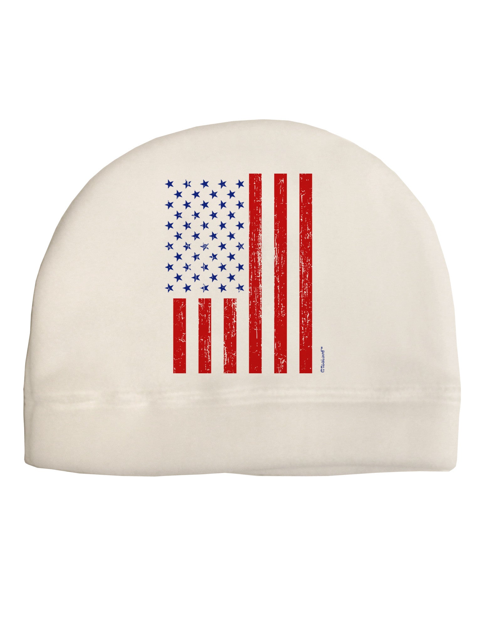 Red and Blue Stamp Style American Flag - Distressed Adult Fleece Beanie Cap Hat by TooLoud-Beanie-TooLoud-White-One-Size-Fits-Most-Davson Sales