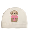 Cute Valentine Sloth Holding Heart Adult Fleece Beanie Cap Hat by TooLoud-Beanie-TooLoud-White-One-Size-Fits-Most-Davson Sales