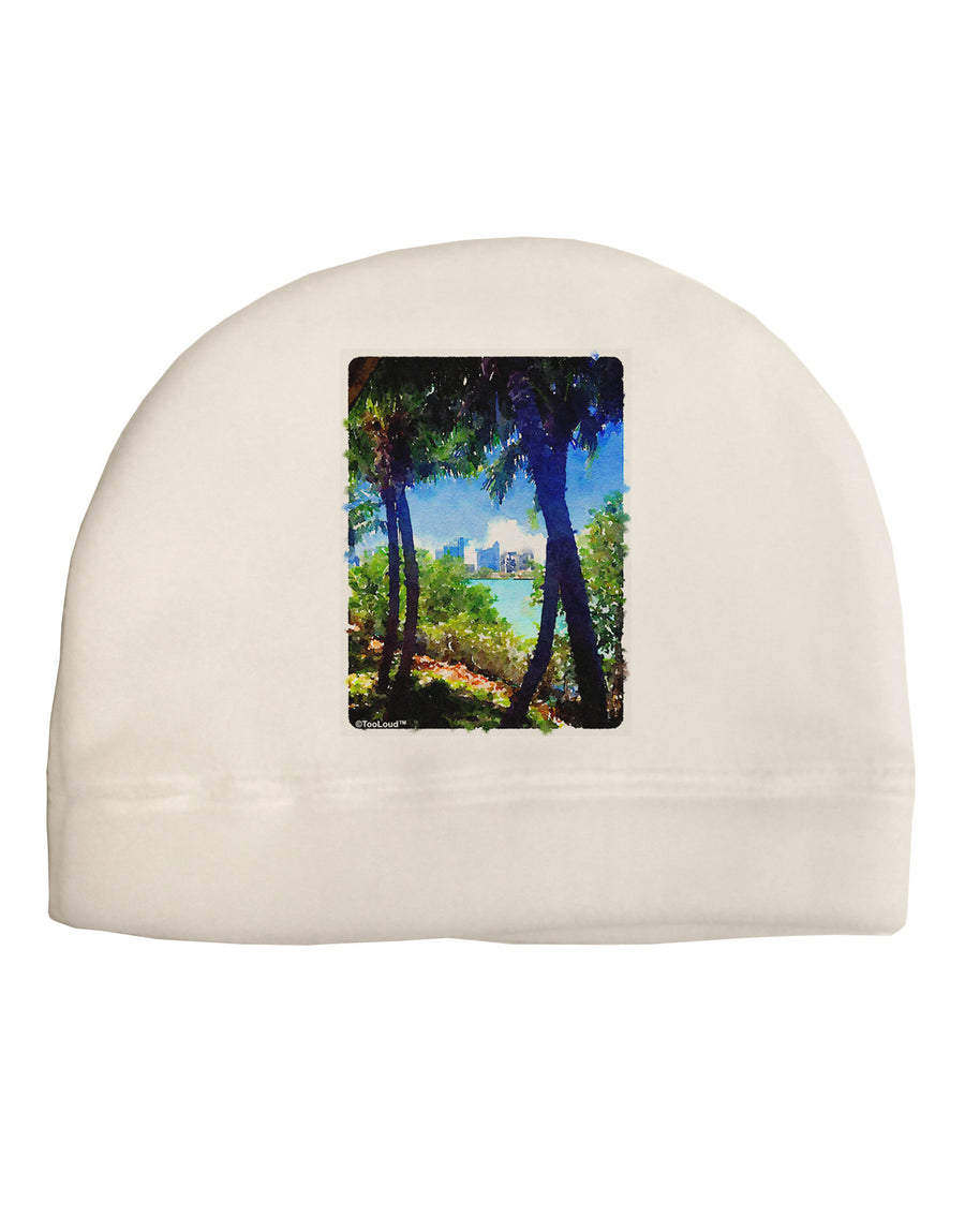 TooLoud Tropical Skyline Child Fleece Beanie Cap Hat-Beanie-TooLoud-White-One-Size-Fits-Most-Davson Sales