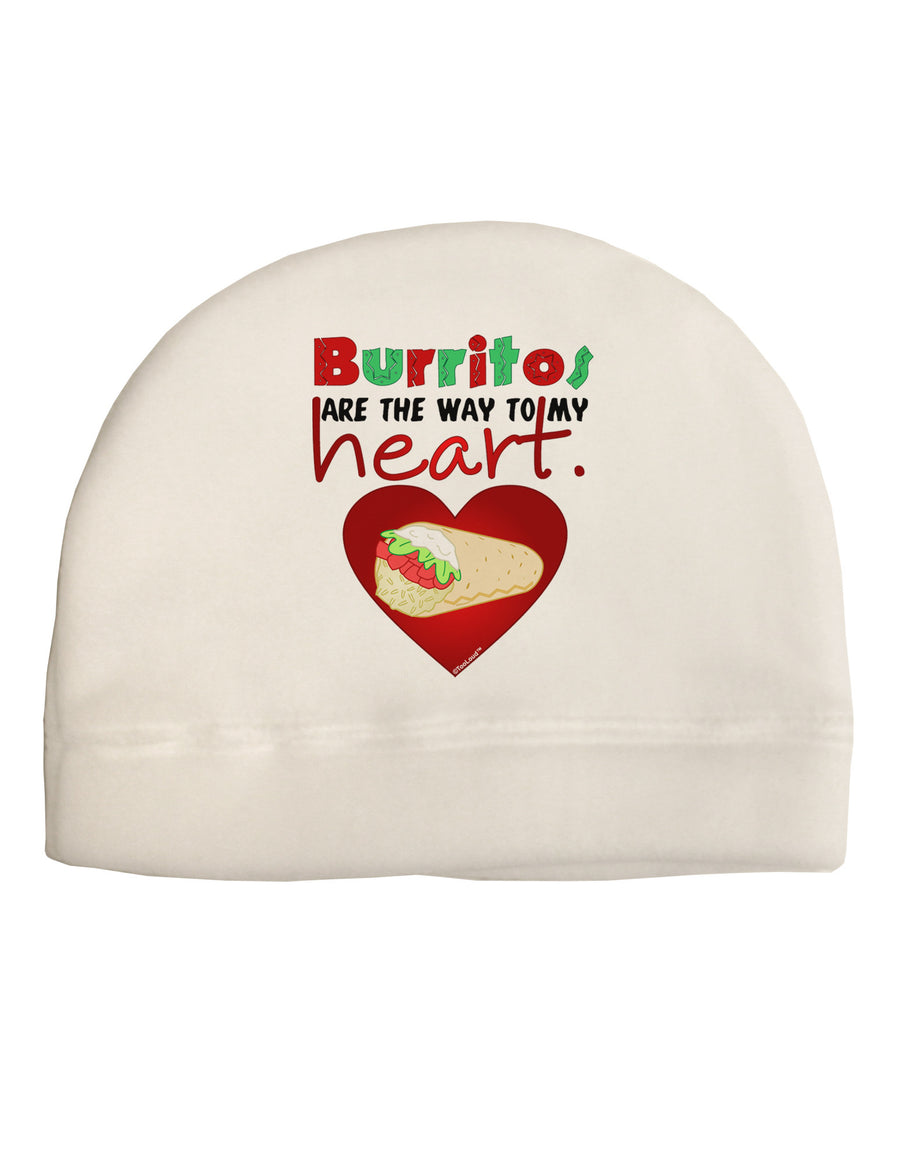 Burritos Are the Way To My Heart Child Fleece Beanie Cap Hat-Beanie-TooLoud-White-One-Size-Fits-Most-Davson Sales