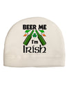 Beer Me I'm Irish Adult Fleece Beanie Cap Hat-Beanie-TooLoud-White-One-Size-Fits-Most-Davson Sales