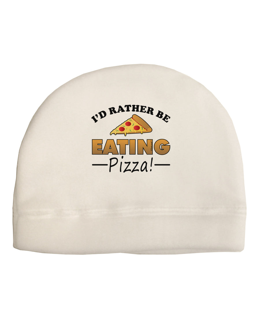 I'd Rather - Pizza Adult Fleece Beanie Cap Hat-Beanie-TooLoud-White-One-Size-Fits-Most-Davson Sales