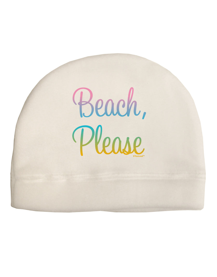 Beach Please - Summer Colors Child Fleece Beanie Cap Hat-Beanie-TooLoud-White-One-Size-Fits-Most-Davson Sales