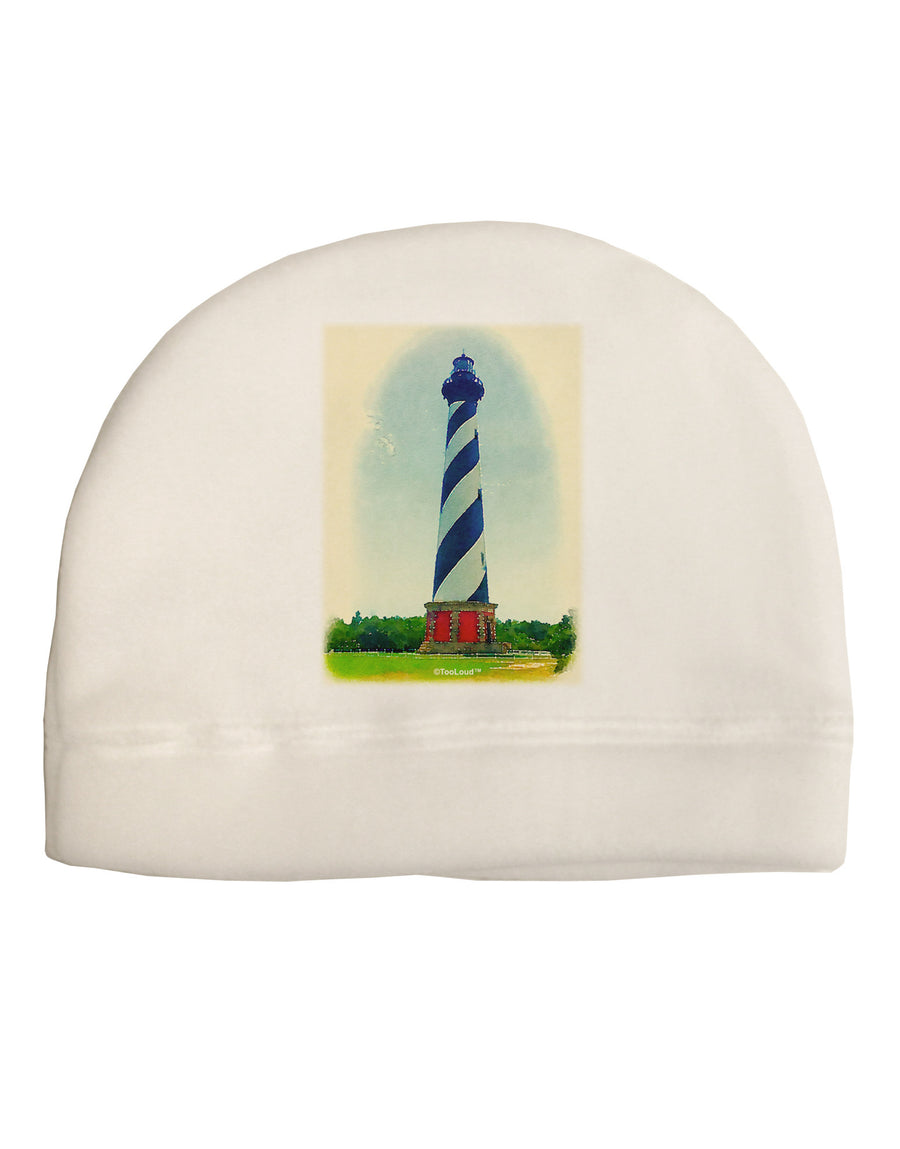 Watercolor Lighthouse 1 Child Fleece Beanie Cap Hat-Beanie-TooLoud-White-One-Size-Fits-Most-Davson Sales