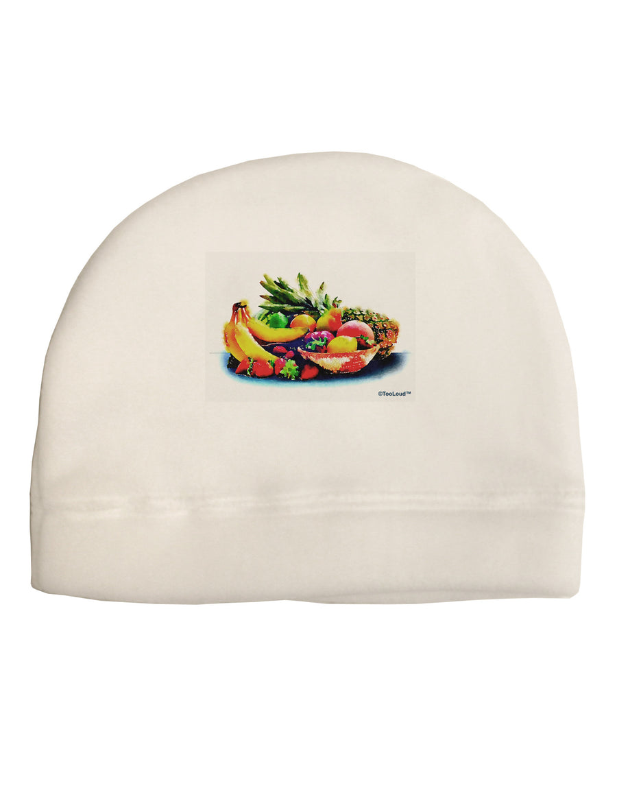 TooLoud Watercolor Fruit Bowl 3 Child Fleece Beanie Cap Hat-Beanie-TooLoud-White-One-Size-Fits-Most-Davson Sales