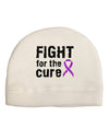 Fight for the Cure - Purple Ribbon Alzheimers Disease Child Fleece Beanie Cap Hat-Beanie-TooLoud-White-One-Size-Fits-Most-Davson Sales