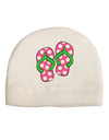 Cute Polka Dot Flip Flops - Pink and Green Child Fleece Beanie Cap Hat-Beanie-TooLoud-White-One-Size-Fits-Most-Davson Sales