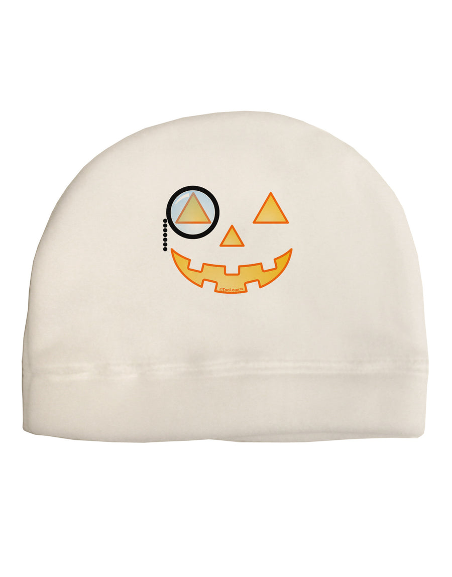 Monocle Jack-o-Lantern Color Adult Fleece Beanie Cap Hat-Beanie-TooLoud-White-One-Size-Fits-Most-Davson Sales