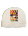 Mt Shavano Colorado Watercolor Child Fleece Beanie Cap Hat-Beanie-TooLoud-White-One-Size-Fits-Most-Davson Sales