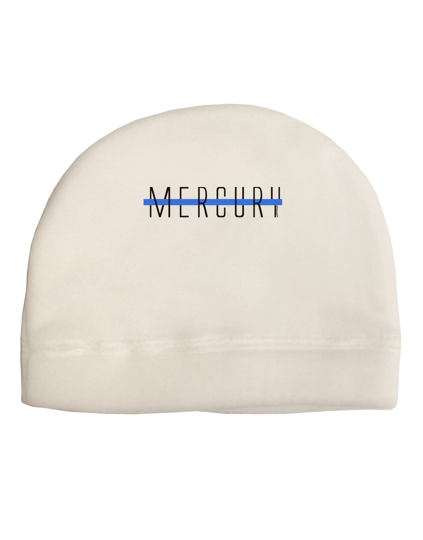Planet Mercury Text Only Adult Fleece Beanie Cap Hat-Beanie-TooLoud-White-One-Size-Fits-Most-Davson Sales