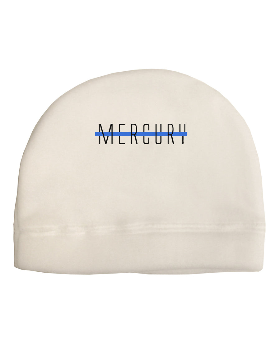 Planet Mercury Text Only Adult Fleece Beanie Cap Hat-Beanie-TooLoud-White-One-Size-Fits-Most-Davson Sales