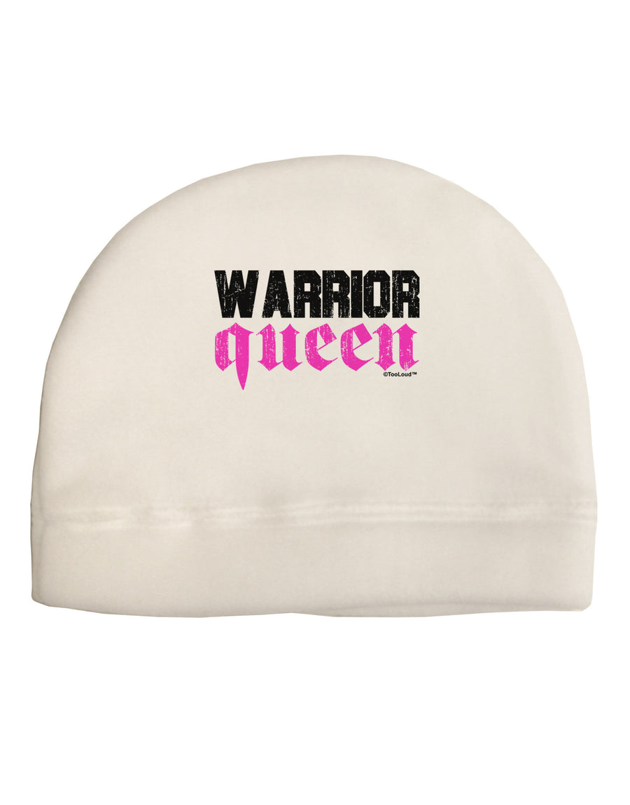 TooLoud Warrior Queen Pink Script Child Fleece Beanie Cap Hat-Beanie-TooLoud-White-One-Size-Fits-Most-Davson Sales