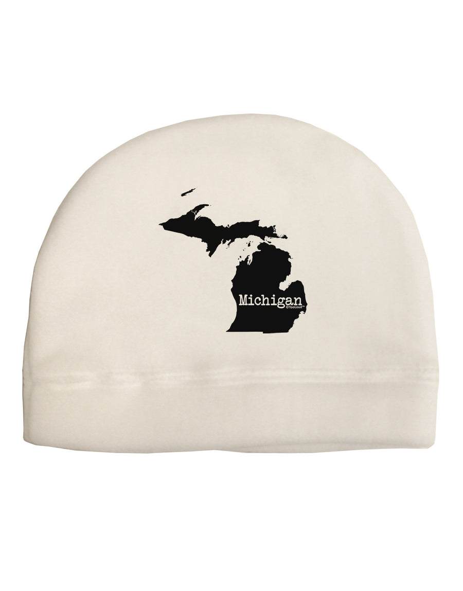 Michigan - United States Shape Adult Fleece Beanie Cap Hat-Beanie-TooLoud-White-One-Size-Fits-Most-Davson Sales