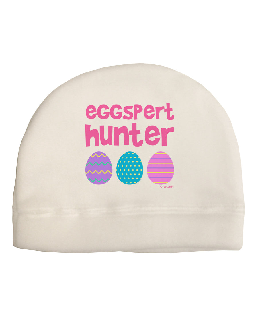 TooLoud Eggspert Hunter - Easter - Pink Adult Fleece Beanie Cap Hat-Beanie-TooLoud-White-One-Size-Fits-Most-Davson Sales