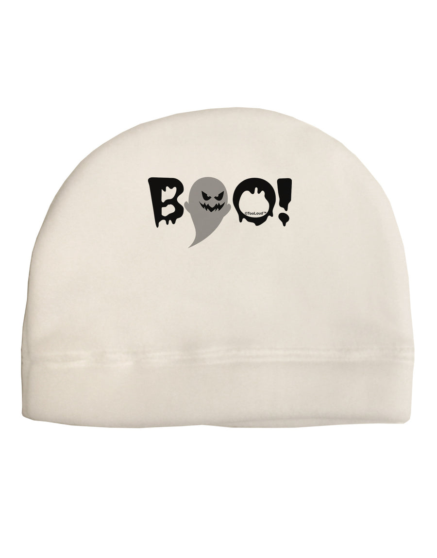 Scary Boo Text Adult Fleece Beanie Cap Hat-Beanie-TooLoud-White-One-Size-Fits-Most-Davson Sales