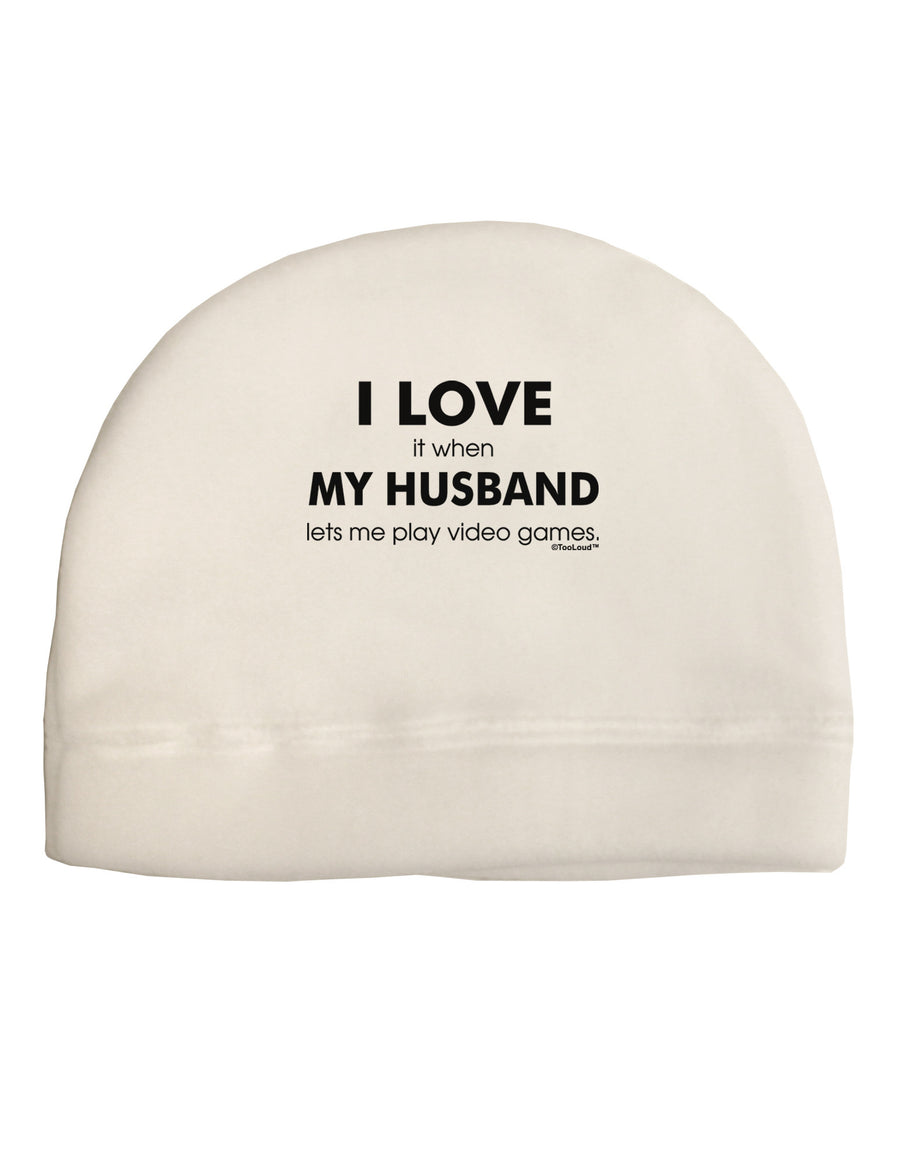 I Love My Husband Videogames Adult Fleece Beanie Cap Hat-Beanie-TooLoud-White-One-Size-Fits-Most-Davson Sales