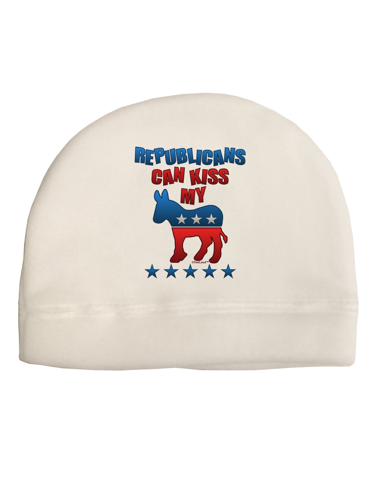 Republicans Can Kiss My - Democrat Adult Fleece Beanie Cap Hat-Beanie-TooLoud-White-One-Size-Fits-Most-Davson Sales