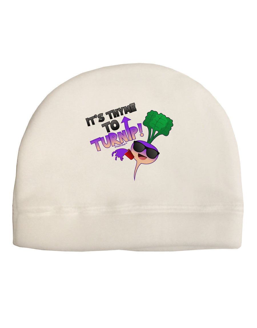 It's Thyme To Turnip Adult Fleece Beanie Cap Hat-Beanie-TooLoud-White-One-Size-Fits-Most-Davson Sales