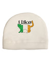 I Like Irish Cat Silhouette Adult Fleece Beanie Cap Hat by TooLoud-Beanie-TooLoud-White-One-Size-Fits-Most-Davson Sales