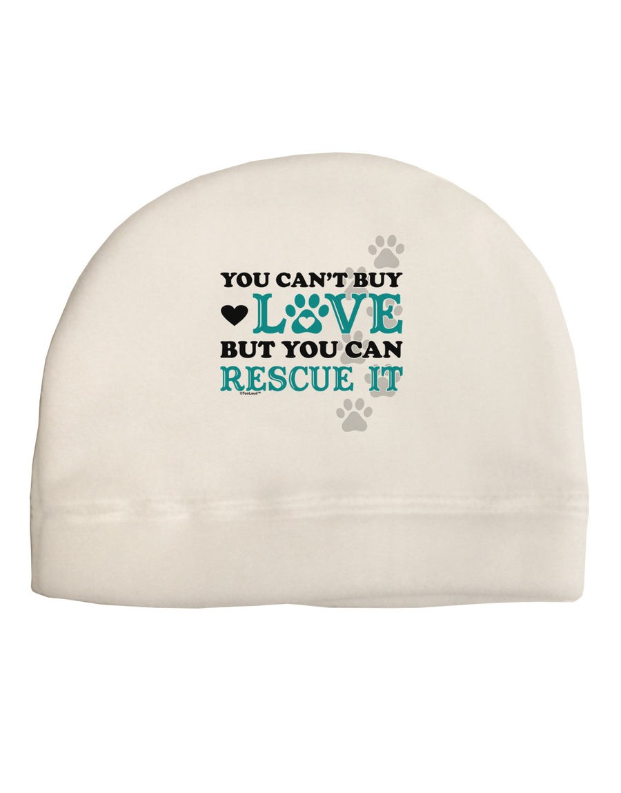 Can't Buy Love Rescue It Adult Fleece Beanie Cap Hat-Beanie-TooLoud-White-One-Size-Fits-Most-Davson Sales