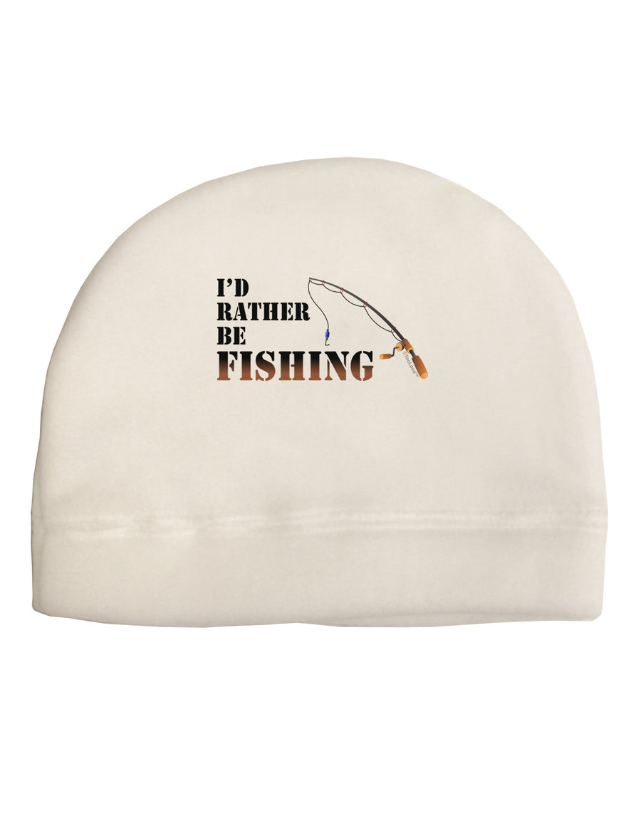 I'd Rather Be Fishing Adult Fleece Beanie Cap Hat-Beanie-TooLoud-White-One-Size-Fits-Most-Davson Sales