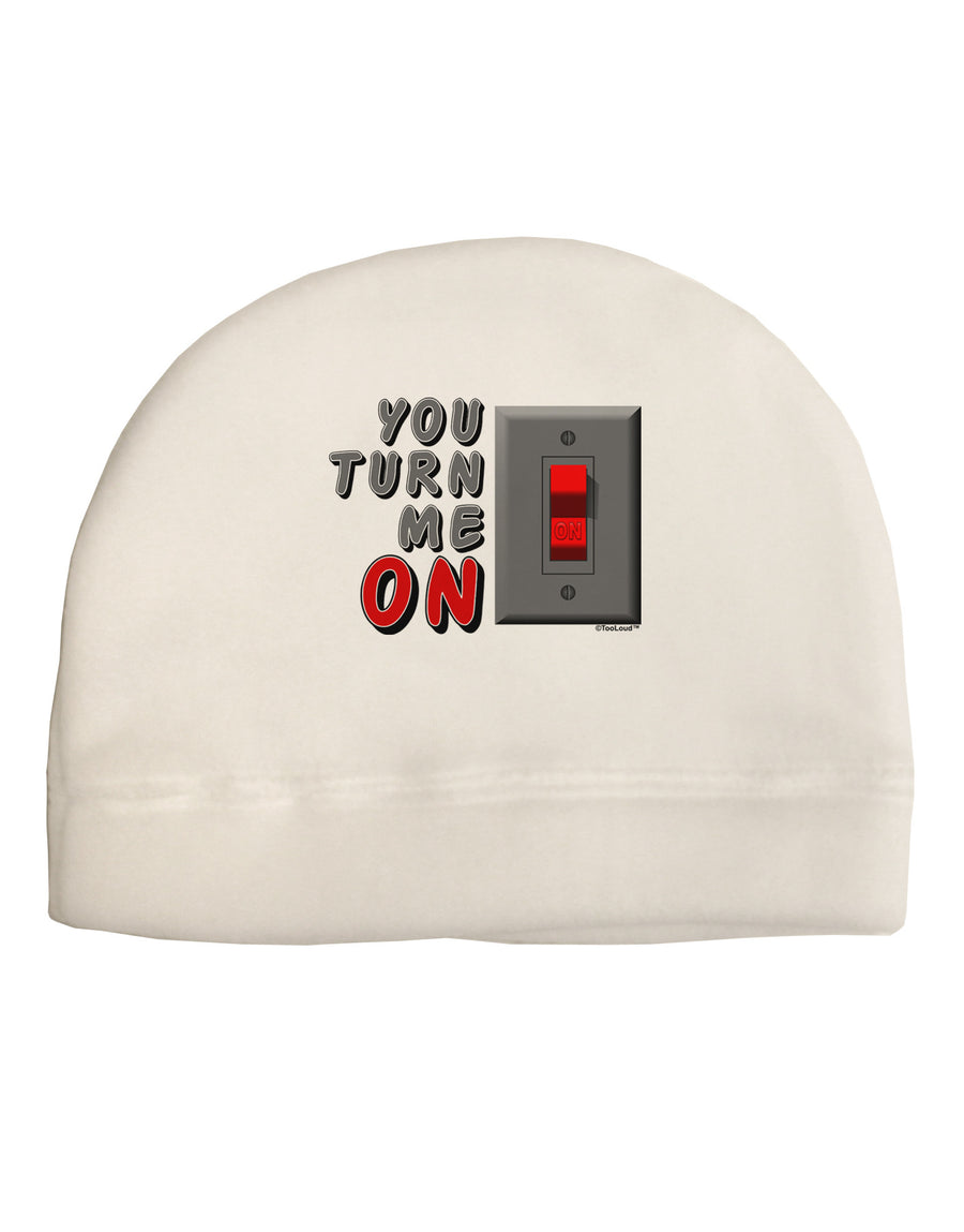 TooLoud You Turn Me On Switch Adult Fleece Beanie Cap Hat-Beanie-TooLoud-White-One-Size-Fits-Most-Davson Sales