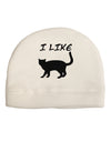 I Like Cat Silhouette Design Adult Fleece Beanie Cap Hat by TooLoud-Beanie-TooLoud-White-One-Size-Fits-Most-Davson Sales