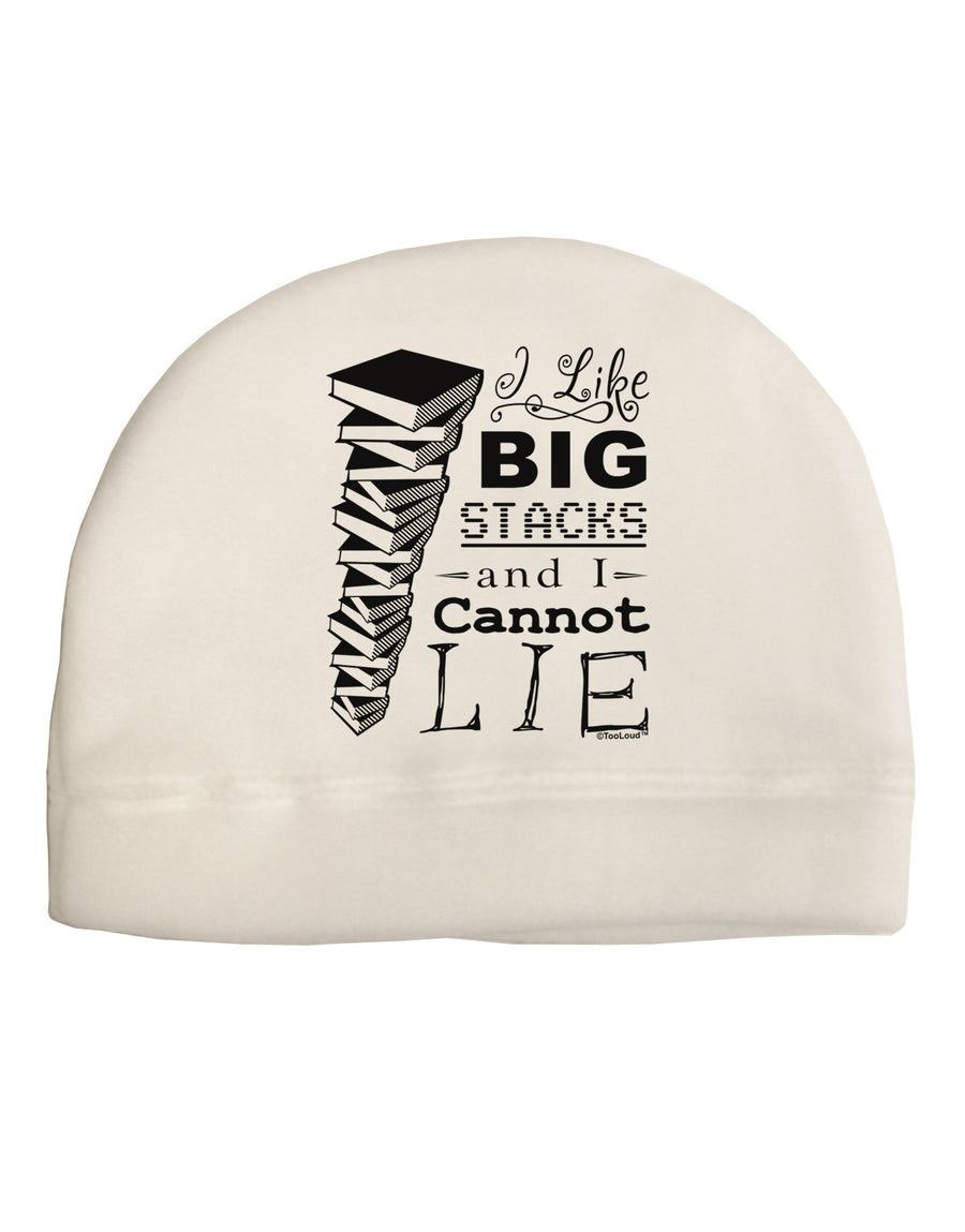 I Like Big Stacks -of books- Adult Fleece Beanie Cap Hat-Beanie-TooLoud-White-One-Size-Fits-Most-Davson Sales