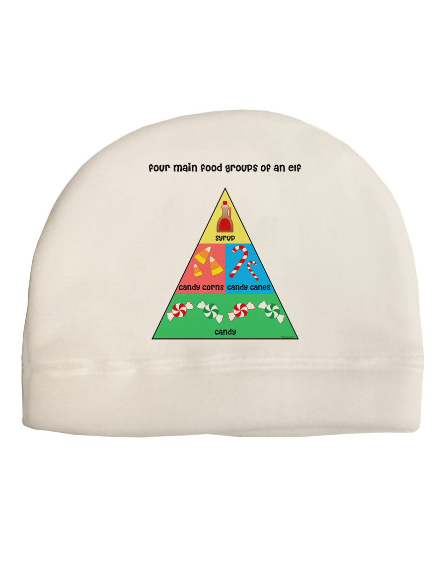 Four Main Food Groups of an Elf - Christmas Adult Fleece Beanie Cap Hat-Beanie-TooLoud-White-One-Size-Fits-Most-Davson Sales