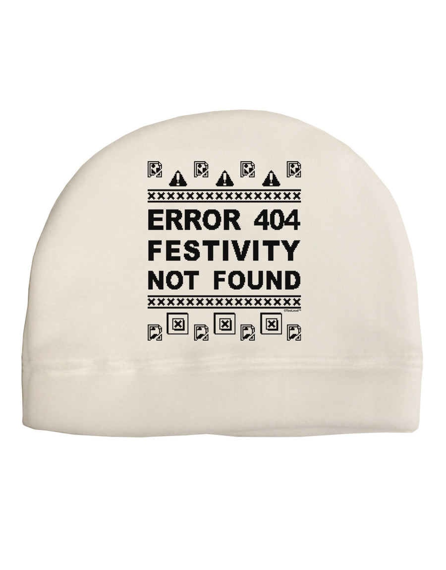 Error 404 Festivity Not Found Adult Fleece Beanie Cap Hat by-Beanie-TooLoud-White-One-Size-Fits-Most-Davson Sales