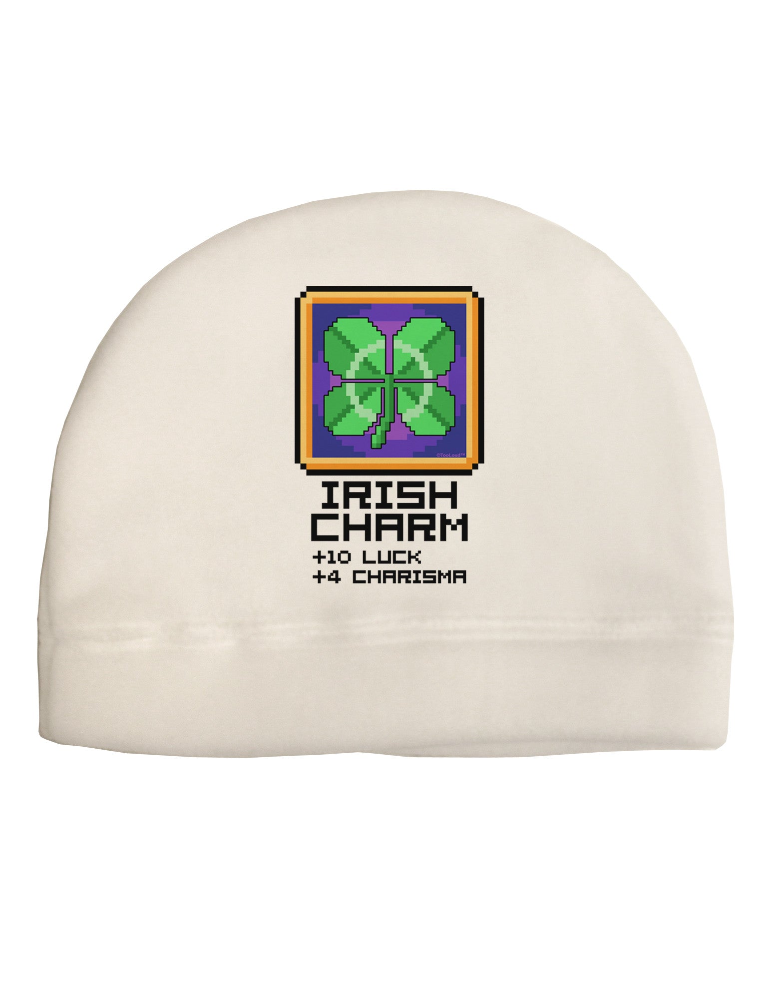 Pixel Irish Charm Item Adult Fleece Beanie Cap Hat-Beanie-TooLoud-White-One-Size-Fits-Most-Davson Sales