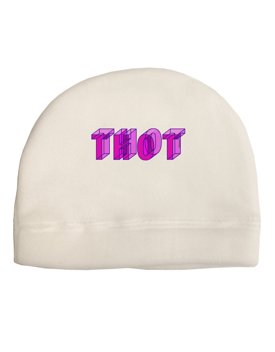 THOT Artistic Text Adult Fleece Beanie Cap Hat-Beanie-TooLoud-White-One-Size-Fits-Most-Davson Sales