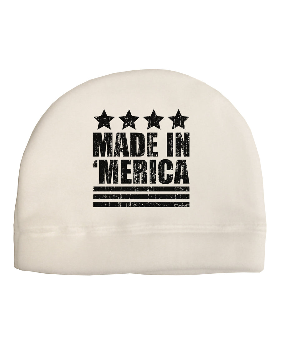 Made in Merica - Stars and Stripes Design Adult Fleece Beanie Cap Hat-Beanie-TooLoud-White-One-Size-Fits-Most-Davson Sales