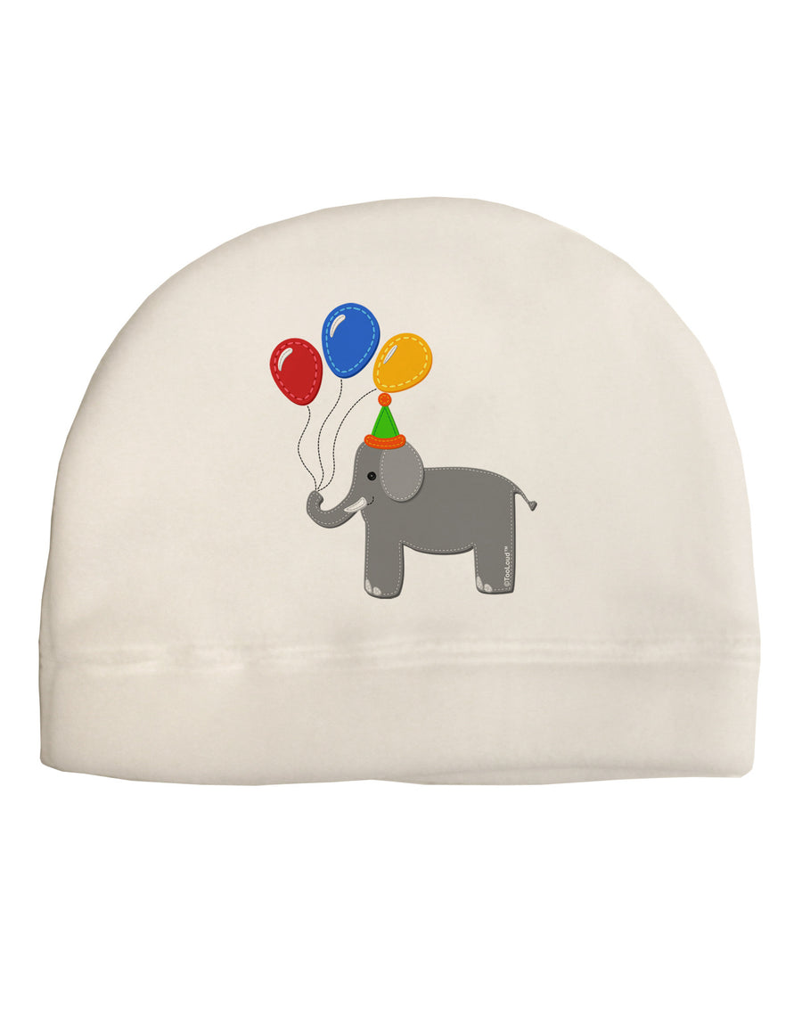 Cute Elephant with Balloons Adult Fleece Beanie Cap Hat-Beanie-TooLoud-White-One-Size-Fits-Most-Davson Sales