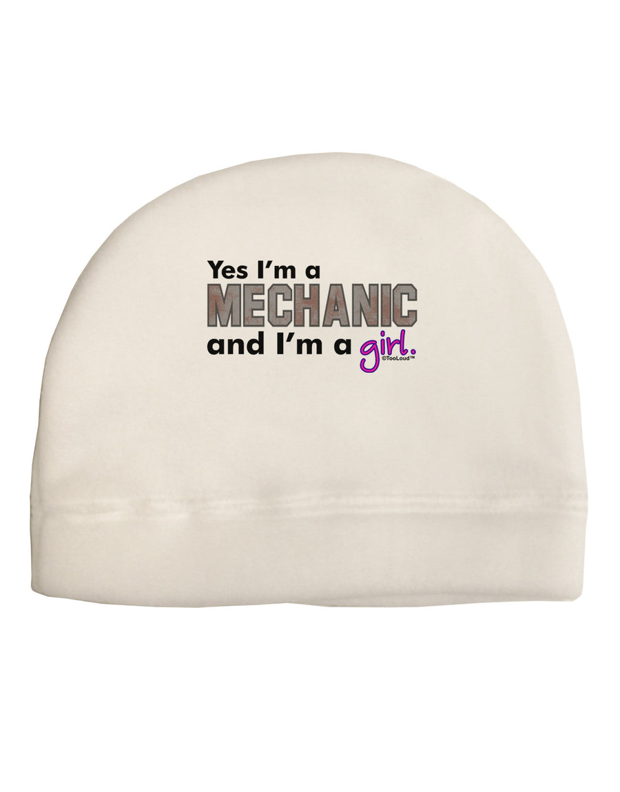 Yes I am a Mechanic Girl Adult Fleece Beanie Cap Hat-Beanie-TooLoud-White-One-Size-Fits-Most-Davson Sales